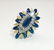 18k Diamond Blue Sapphire & Yellow Diamond Vintage RING