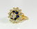 18K Gold. 2.12 Carat Diamond and Blue Sapphire Ring - 2