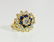 18K Gold. 2.12 Carat Diamond and Blue Sapphire Ring - 3