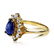 18K Gold, 1.50 Carat Blue Sapphire and Diamond Ring - 4