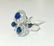 18K White gold. 3.00 CT Diamond & Blue Sapphire Ring - 2