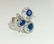 18K White gold. 3.00 CT Diamond & Blue Sapphire Ring - 3