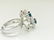 18K White gold. 3.00 CT Diamond & Blue Sapphire Ring - 4