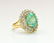 14k Gold COLOMBIAN Emerald & Diamond Cocktail Ring - 2