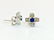 14K Gold. 1.00 CT diamond & Blue Sapphire Stud Earrings - 3