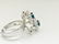 18K White gold. 3.00 CT Diamond & Blue Sapphire Ring - 4