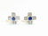 14K Gold. 1.00 CT diamond & Blue Sapphire Stud Earrings
