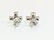 14K Gold. 1.00 CT diamond & Blue Sapphire Stud Earrings - 4