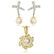 18K, 0.65 CT diamond & pearl; earrings & pendant set