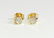 14k yellow gold and old mine cut diamond earrings studs