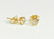 14k yellow gold and old mine cut diamond earrings studs - 2