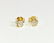 14k yellow gold and old mine cut diamond earrings studs - 3