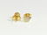 14k yellow gold and old mine cut diamond earrings studs - 4