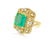 18k Gold Vintage 6 ct Emerald Diamond Cocktail Ring - 2