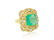 18k Gold Vintage 6 ct Emerald Diamond Cocktail Ring - 3