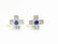 14K Gold. 1.00 CT diamond & Blue Sapphire Stud Earrings