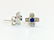 14K Gold. 1.00 CT diamond & Blue Sapphire Stud Earrings - 3