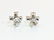 14K Gold. 1.00 CT diamond & Blue Sapphire Stud Earrings - 4