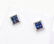 14K gold. 0.80 CT Blue Sapphire Studs Earrings - 2