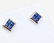 14K gold. 0.80 CT Blue Sapphire Studs Earrings - 3