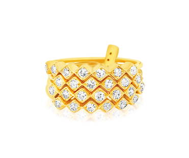 Vintage Womens 1.00ct Diamond & 14K Gold Stack Rings: 14k yellow gold. Diamonds: 1.00 carat total. Round brilliant cut. 100% natural earth mined and genuine diamonds. VS clarity and G color diamonds. Beautiful 4 bands stack ring. Vintage fine jewelry