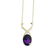 14K Gold 35 carat Amethyst & Diamond Pendant / NECKLACE - 2
