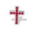 14K Gold, 2.10 Carat Diamond & Ruby Cross Pendant