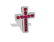 14K Gold, 2.10 Carat Diamond & Ruby Cross Pendant - 3