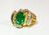 18K Gold, 3.86 Carat Diamond & Emerald Ring.