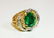 18K Gold, 3.86 Carat Diamond & Emerald Ring. - 3