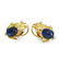 (GIA) 18K, Natural Blue Sapphire & Diamond Earrings - 2