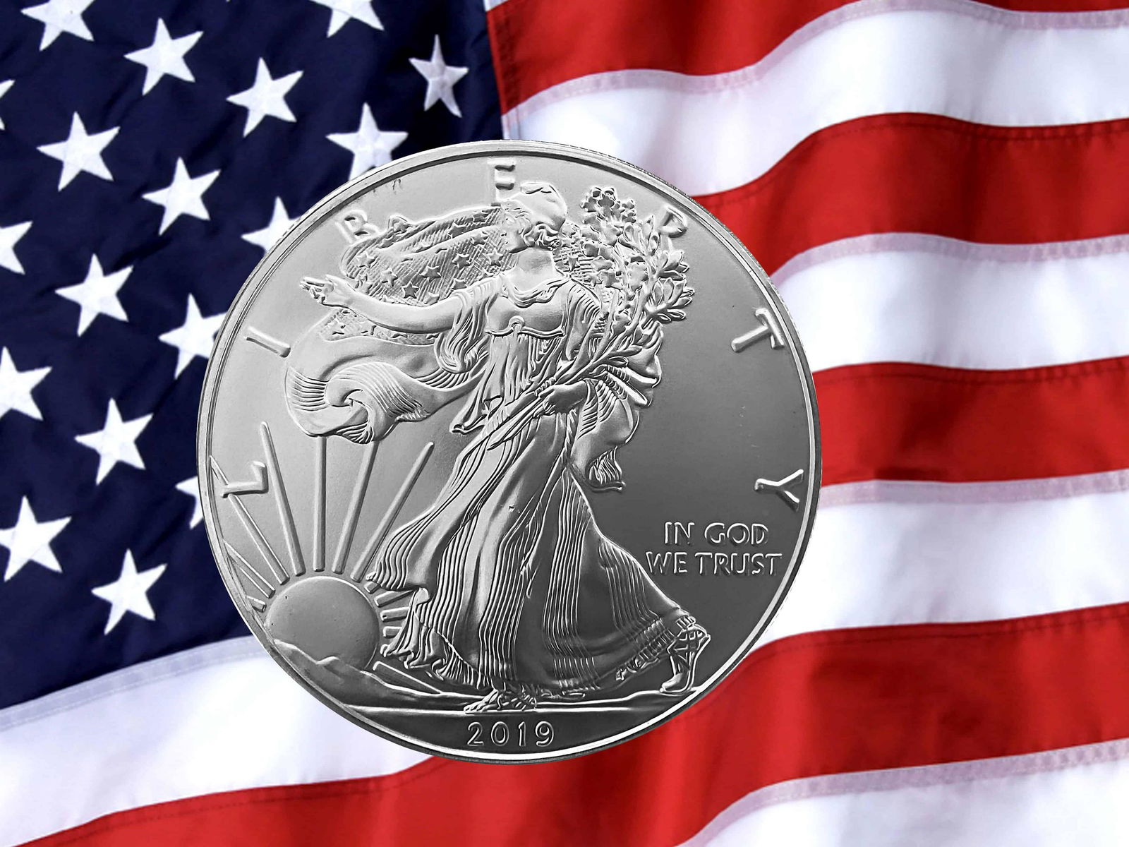 2019 USA Liberty American Eagle Fine Silver Coin. (1 of 1)