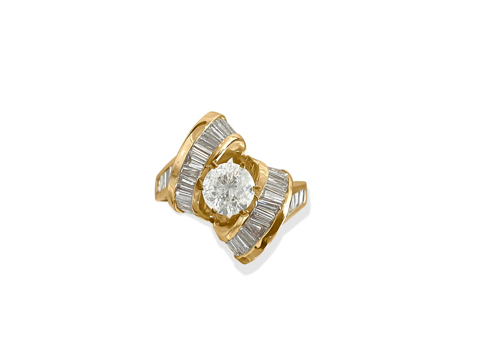 Art Deco 3.00 Carat Diamond Engagement Ring 14K Gold (1 of 5)