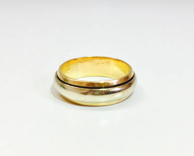 22K Yellow Gold and Rotating Platinum Band: 22K yellow gold and rotating platinum band. Simple yet beautiful.