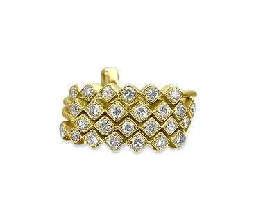 Vintage 1.00 Carat Diamond Stackable Ring in 14k Gold: Metal: 14k yellow gold.Diamonds: 1.00 carat total. Round brilliant cut. 100% natural earth mined and genuine diamonds. VS clarity and G color diamonds.Beautiful 4 bands stack ring. Vintage fine