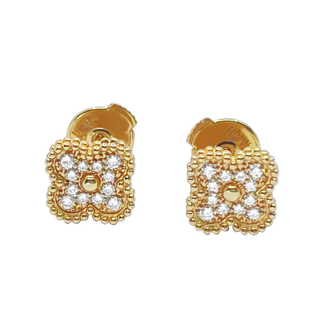 Van Cleef Sweet Alhambra earstuds 18k gold (1 of 7)