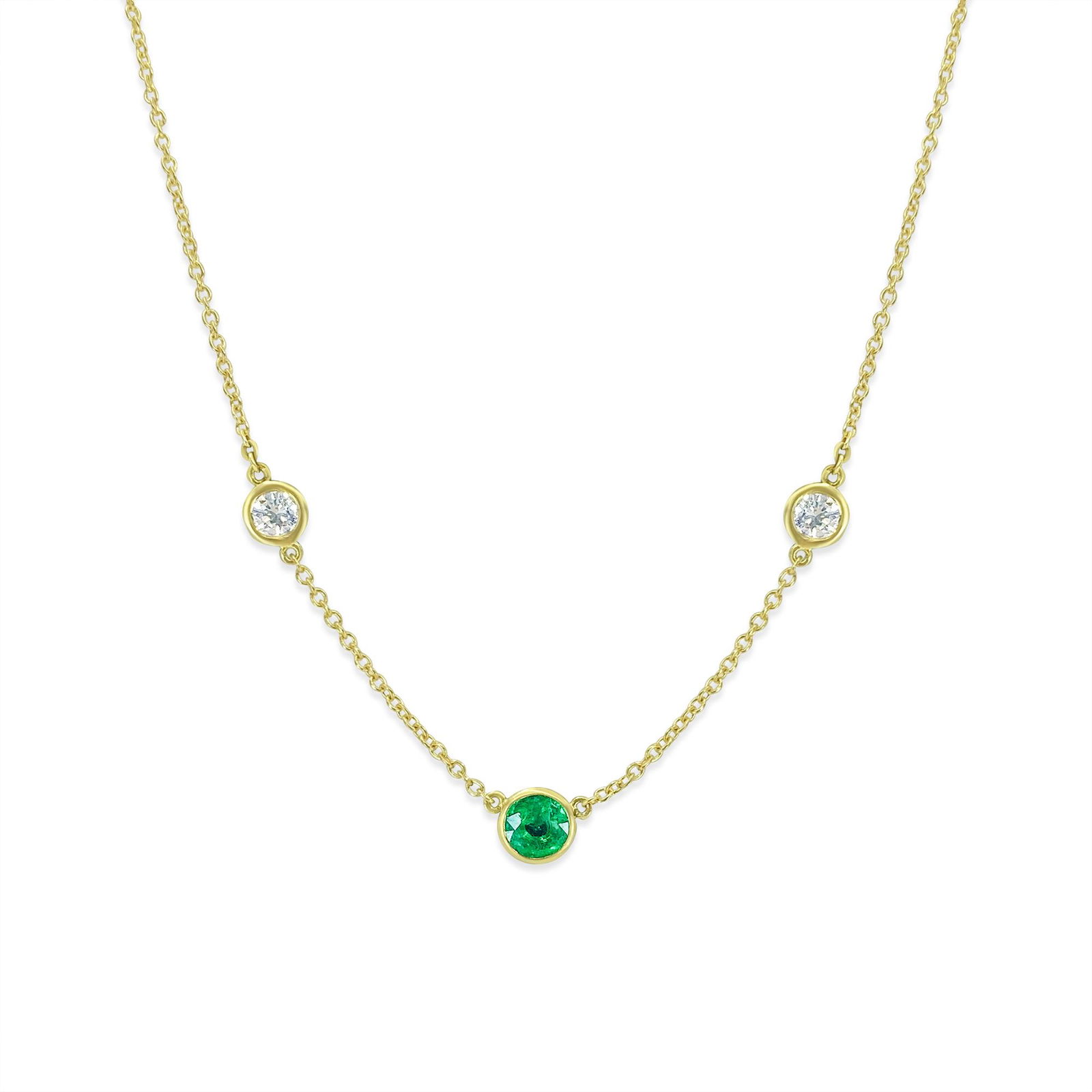 Tiffany Style Emerald & Diamond Chain (1 of 4)