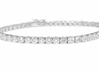 VVS 9.10 Carat Diamond Tennis Bracelet 14K White Gold (1 of 5)