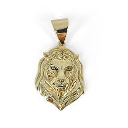 18k Yellow gold Lion Head Pendant