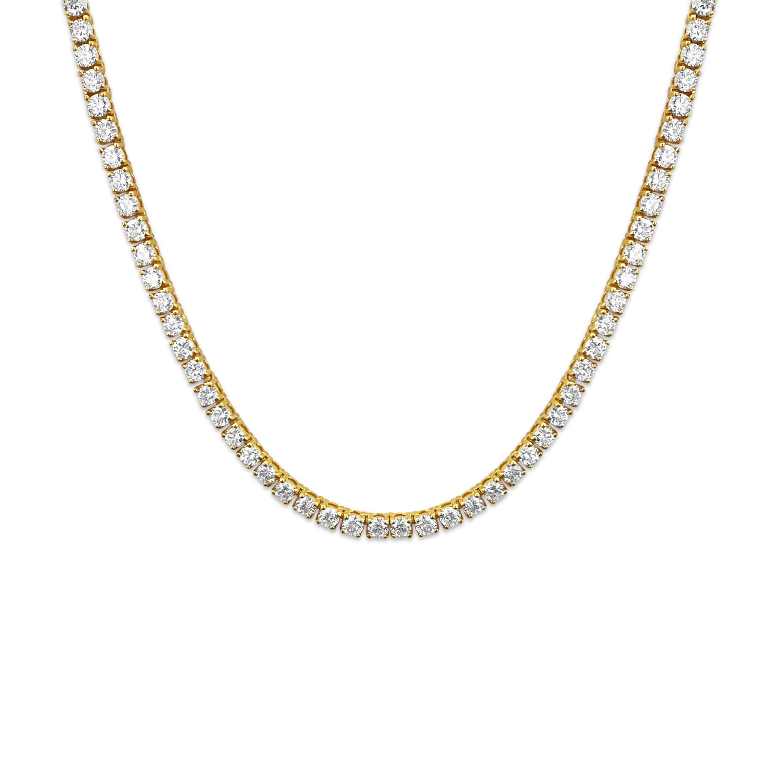 18 Carat Vvs Diamond Tennis Necklace 14k Gold Auction