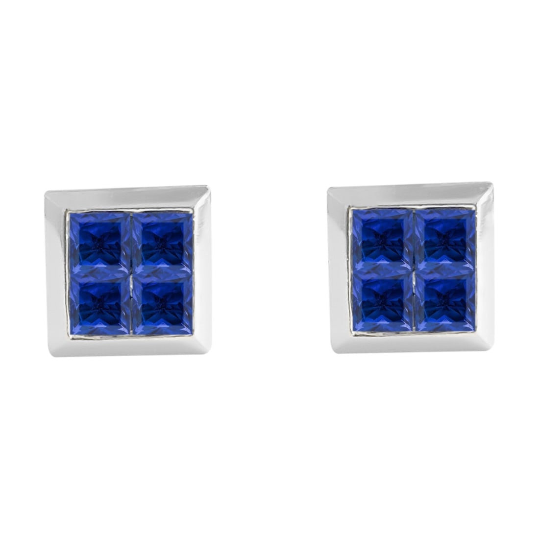 14K gold. 0.80 CT Blue Sapphire Studs. 100% natural (1 of 6)