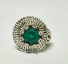 100% natural 4.50 Carat Colombian Emerald & Diamond Ring