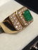 18K GOLD Mens Emerald And Diamond Ring $5900 - 2