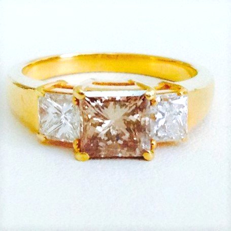 18k Certified Brown and White Diamond Engagement RING (1 of 8)