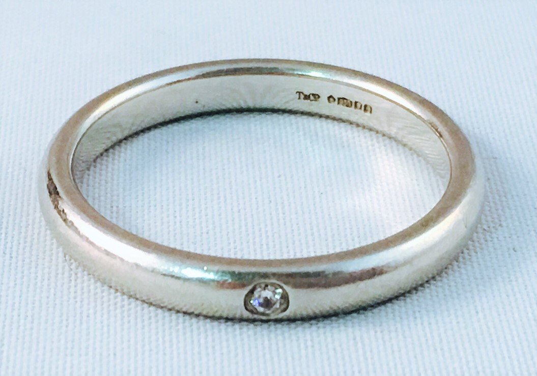 Tiffany Platinum Diamond Engagement Band/Ring (1 of 5)