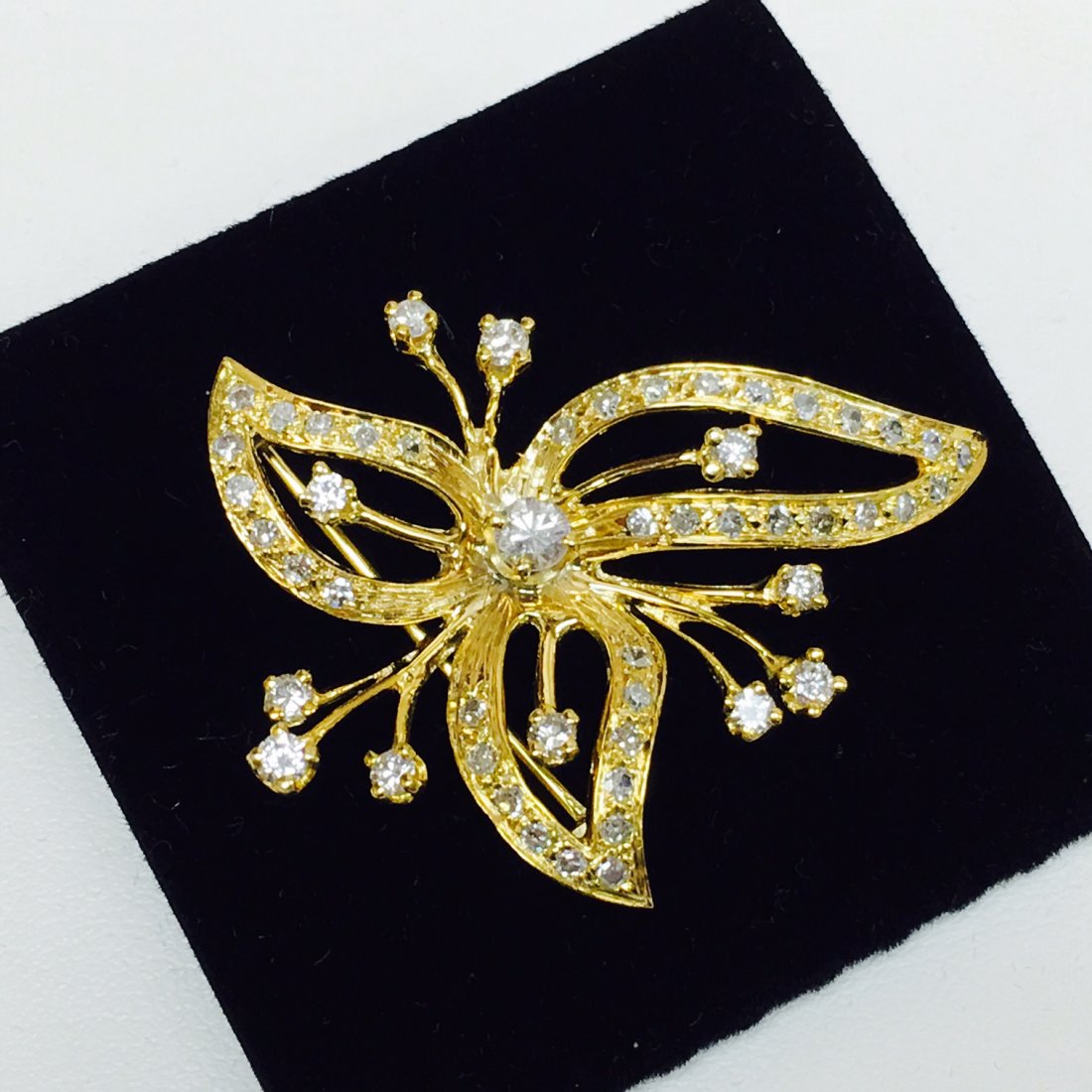 14K Gold Vintage Diamond Pin (1 of 3)