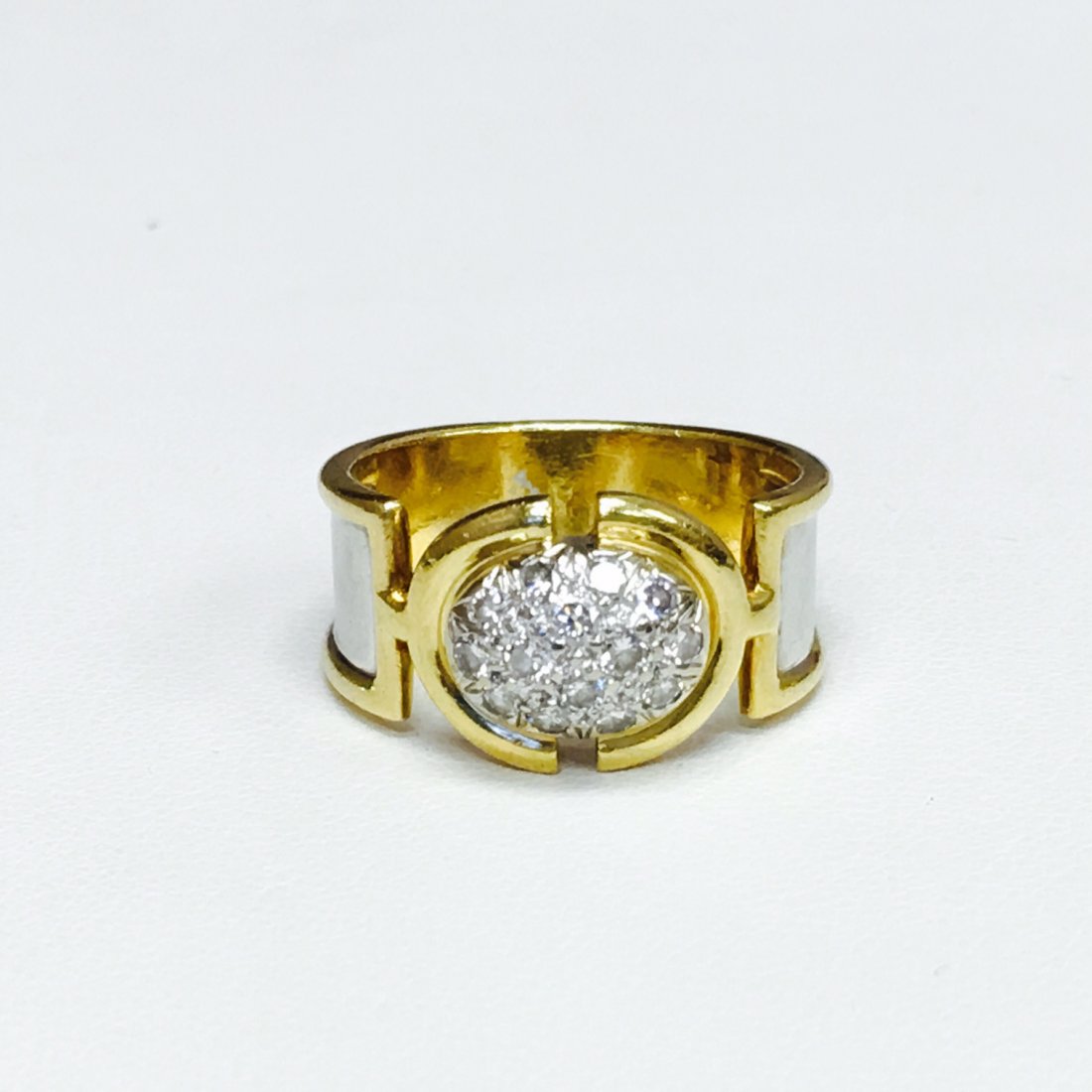 18K Two Tone Vintage Diamond Ring (1 of 2)