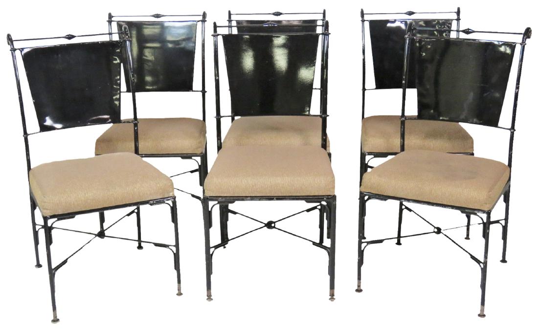 6 EBONIZED & UPHOLSTERED SIDE CHAIRS (1 of 6)