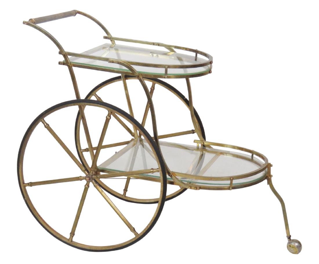 ITALIAN MODERN BRASS & GLASS BAR CART (1 of 4)