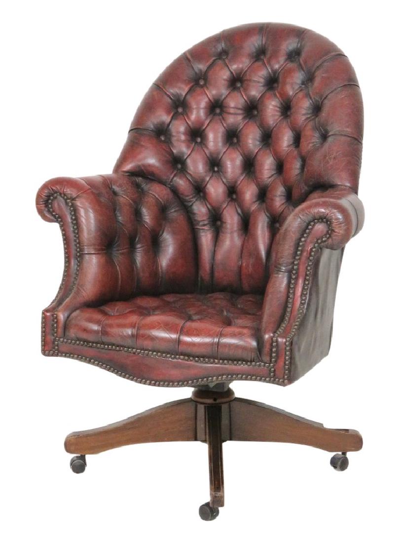 RED LEATHER TUFTED OFFICE CHAIR (1 of 5)
